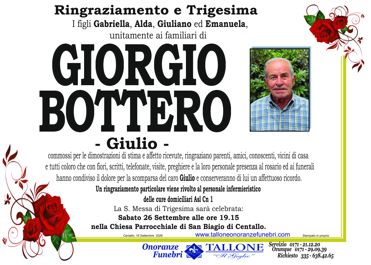 <br />
<b>Warning</b>:  Undefined variable $info in <b>/home/tallone/public_html/ringraziamenti.php</b> on line <b>68</b><br />
Giorgio Bottero